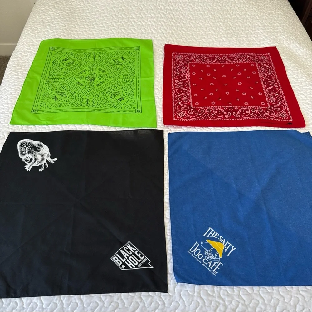 Lot of 16 VTG, Modern Handkerchiefs Bandana USA Flag RN 13960 Cotton Blend Paris